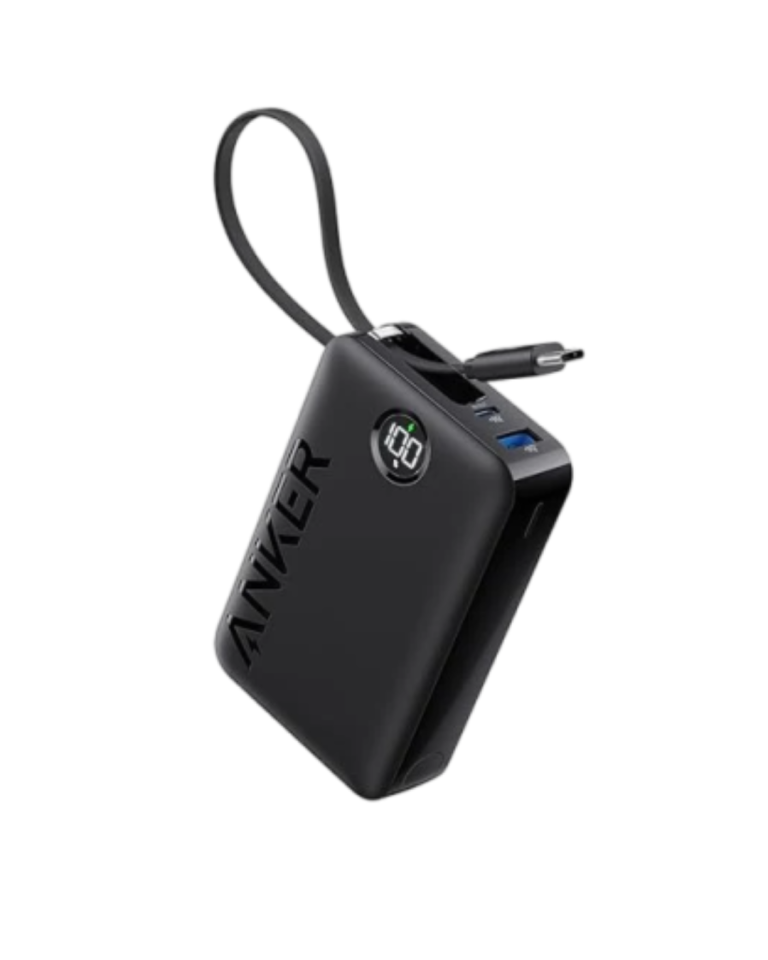 A1647H11 Anker 335 Power Bank (20K 22.5W PD, Built-In USB-C Cable) - Black