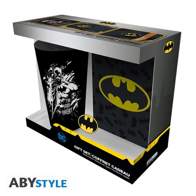 ABY GIFT SET: DC COMICS- BATMAN (GLASS + PIN + NOTEBOOK)