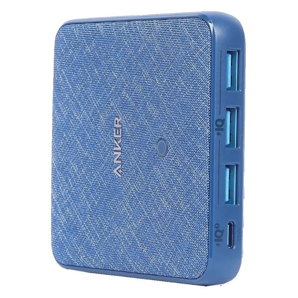 Anker PowerPort Atom III Slim 4 ports 65W & PIQ 3 - Blue Fabric A2045K31