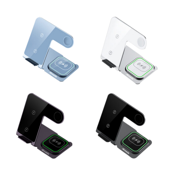 Azeada PD-W19 Metal 3 in 1 Wireless Charger Stand