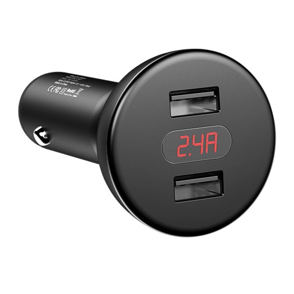 Black Shake Head Digital Car Charger from baseus (open box)