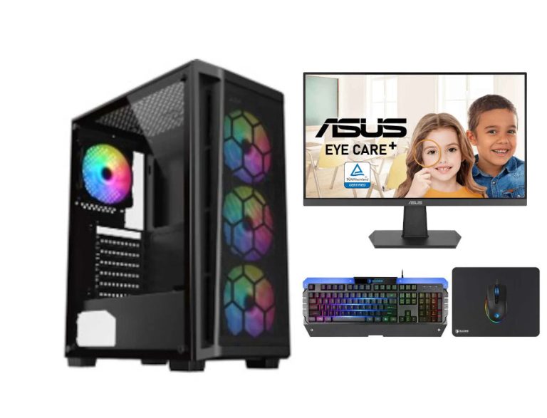 Bundle GAMING PC Core i5-11400F, GTX 1650 , 16GB RAM With ASUS VA24EHF Eye Care Gaming Monitor – 24-inch (23.8-inch viewable), IPS, Full HD, Frameless, 100Hz, Adaptive-Sync, 1ms...