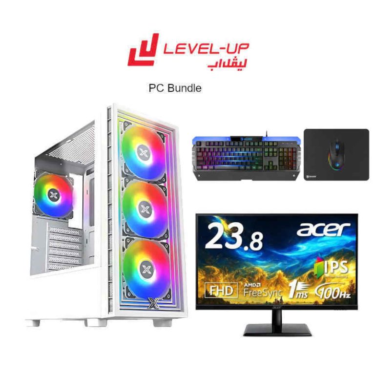 Bundle Gaming PC i5-12400F, RTX 4060, 16GB RAM, with Acer EK241YEbmix Monitor, 23.8" FHD IPS Display, 100Hz Refresh Rate, 1ms (VRB) Response Time Gaming Monitor & Sades Gaming...