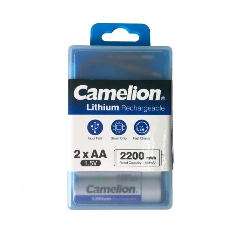 CAMELION Rechargeable lithium Battery: Type-C input Battery UB-AAA650-PBH2 ( 2pcs/box+10cm Type A to Type C x 2 cable ) 1.5V Lithium AAA Rechargeable - 430mah / 650mWh 7