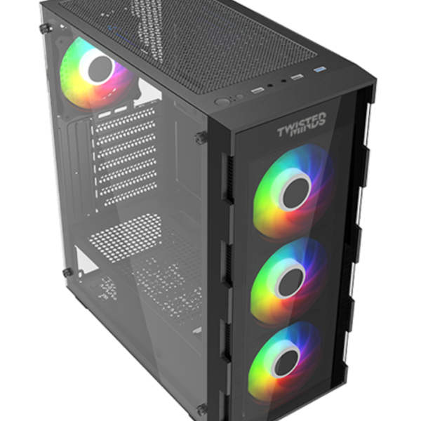 Case Twisted Mind Titan Glass Mid Tower -Black