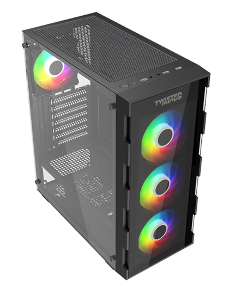 Case Twisted Mind Titan Glass Mid Tower -Black