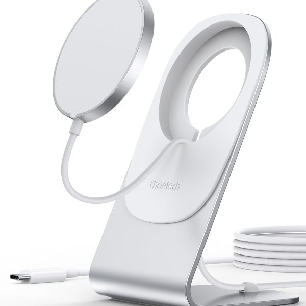 CHOETECH Magnetic Fast Wireless Charging Stand Holder with 5ft USB-C Cable for iPhone 12 (H047+T517) T511-S