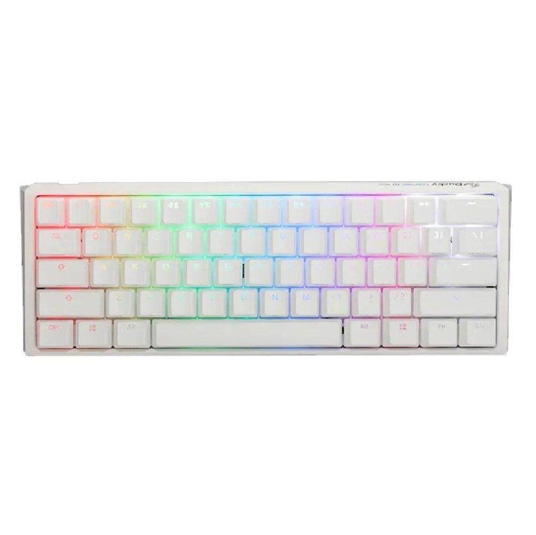 DUCKY ONE 3 MINI HOT SWAP Blue Switch Cherry RGB Wired Mechanical Gaming Keyboard - Aura White