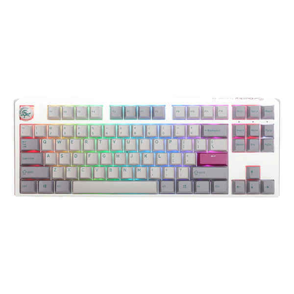 DUCKY ONE 3 TKL PBT HOT SWAP Blue Switch Cherry RGB Wired Mechanical Gaming Keyboard Arabic - Mist Grey