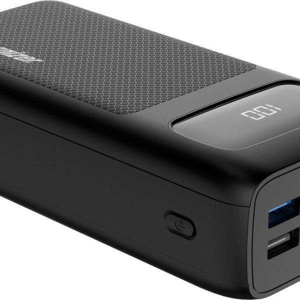 Energizer Ultimate 30000 mAh Power Bank, 22.5W, Triple Output, with Power Delivery USB-C Output and Fast Charge, Dual InputW LED Indicator, LCD Indicator, Black