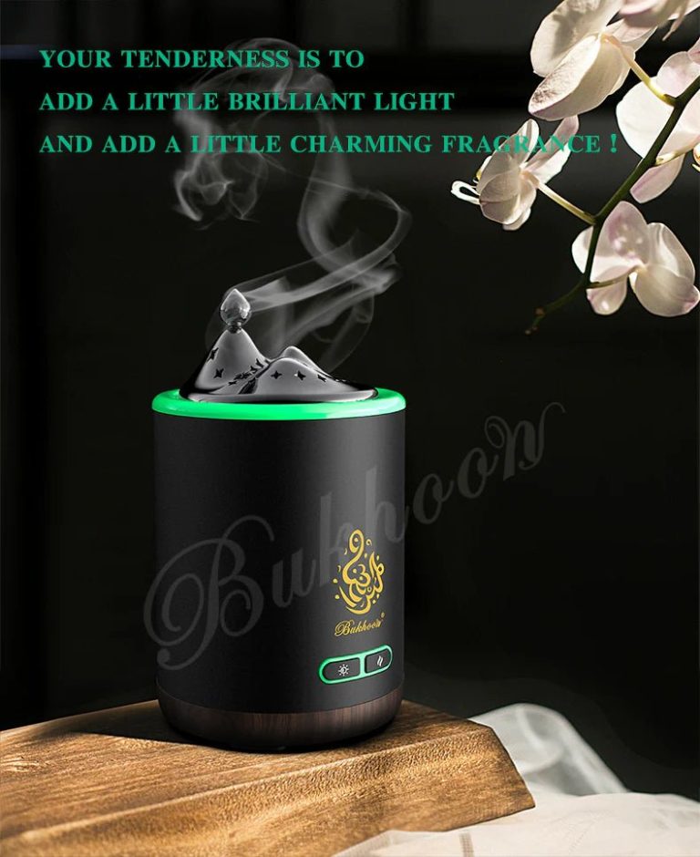 Exquisite Mountain Bukhoor Burner & Incense Diffuser | USB Rechargeable & Portable - Black