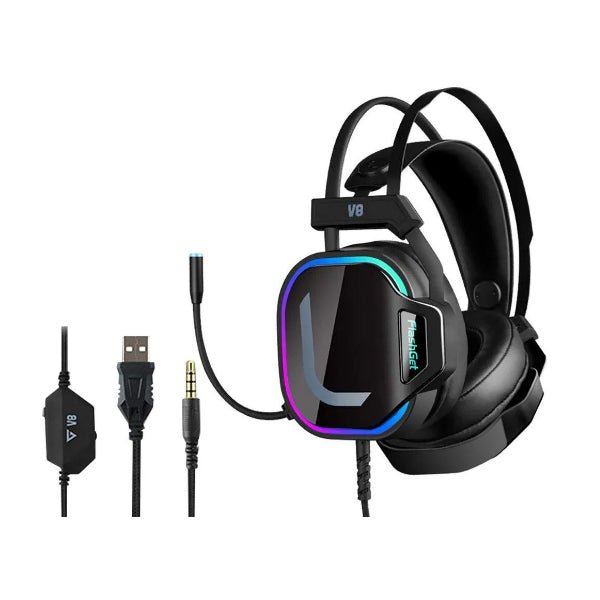 FlashGet V8 RGB GAMING HEADSET - BLACK