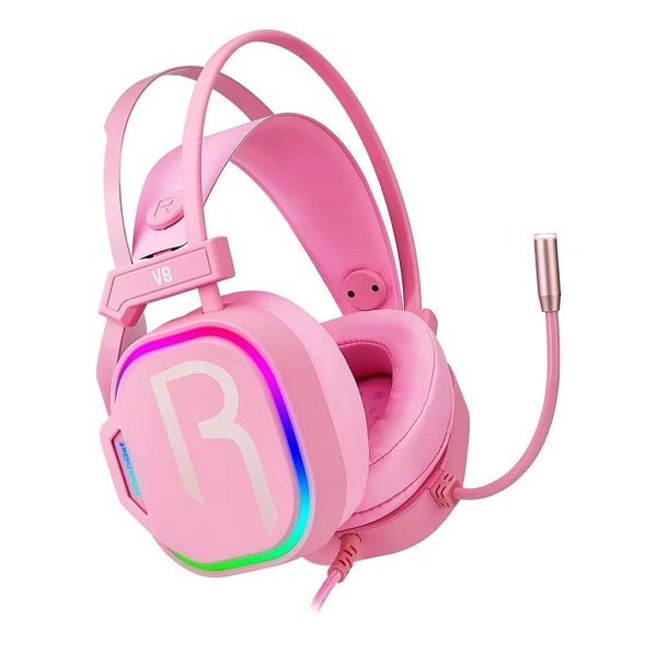 FlashGet V8 RGB GAMING HEADSET - PINK