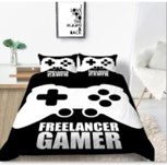 Freelancer Gamer Bedding Creative Fashionable 3D Duvet Cover Black Bed & Pillow Sheet