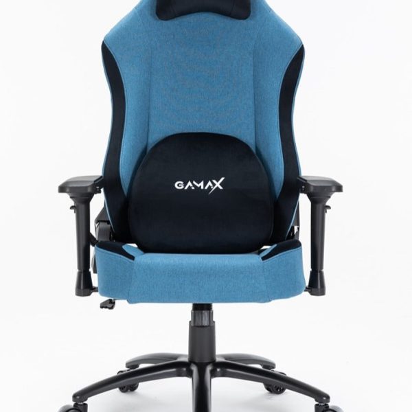 Gamax Ergonomic Adjustable Gaming Chair with Lumbar Support - Light Blue & Black ( Installation not included )