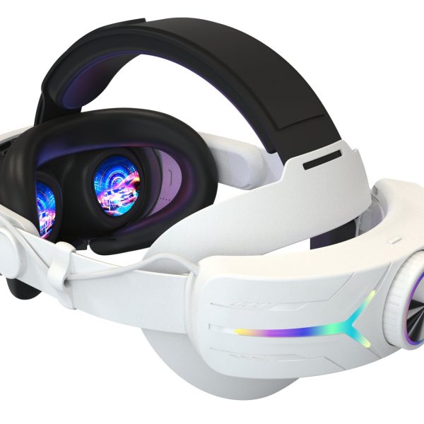 Gamax Meta Quest 3 Head Strap with 8000mAh battery & Dazzle light - White
