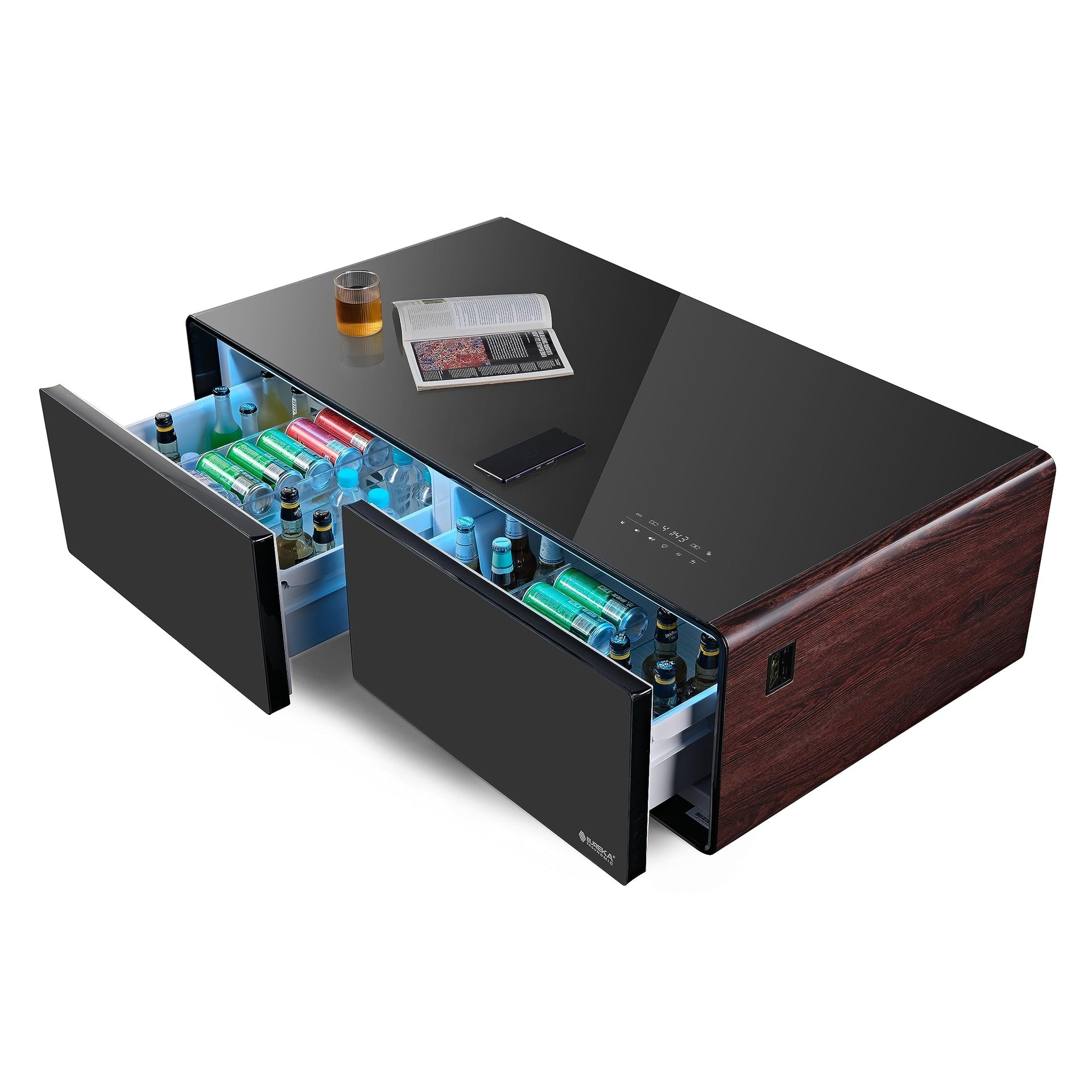 Gamax Smart Coffee Table with 135L Refrigerator (TB-135) - Wooden