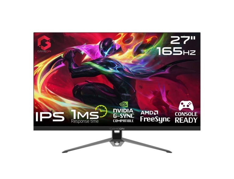 GAMEON GOVE127FHD165 27" FHD, 165Hz, 1ms Flat IPS Gaming Monitor With G-Sync & FreeSync (HDMI 2.1 Console Compatible) - Black