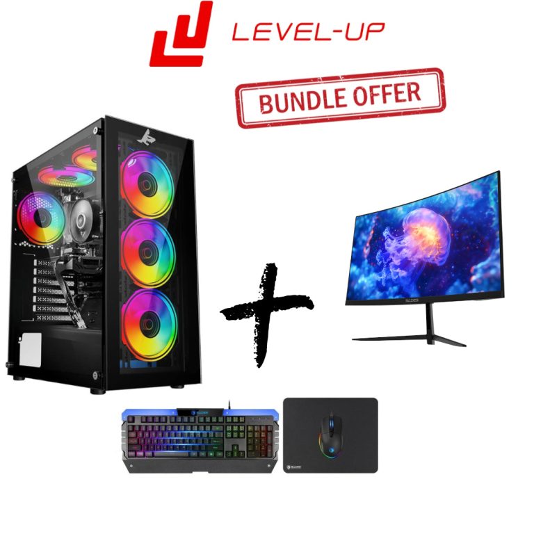Gaming Bundle PC i5-13400F ,RTX 4060, 16GB RAM With Monitor Sades NC-Pelagia SC-CJ04F24B, 24" FHD 1920x1080, 200Hz, 0.5ms, HDMI 2.1, VA, Curved & Battle Ram Combo (Mouse +...