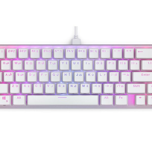 Glorious GMMK2 65% Pre-Built ANSI Wired RGB Mechanical Gaming Keyboard (Supporting Arabic Layout) - White