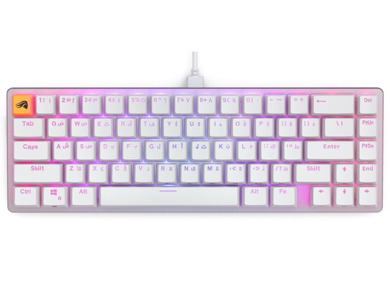Glorious GMMK2 65% Pre-Built ANSI Wired RGB Mechanical Gaming Keyboard (Supporting Arabic Layout) - White