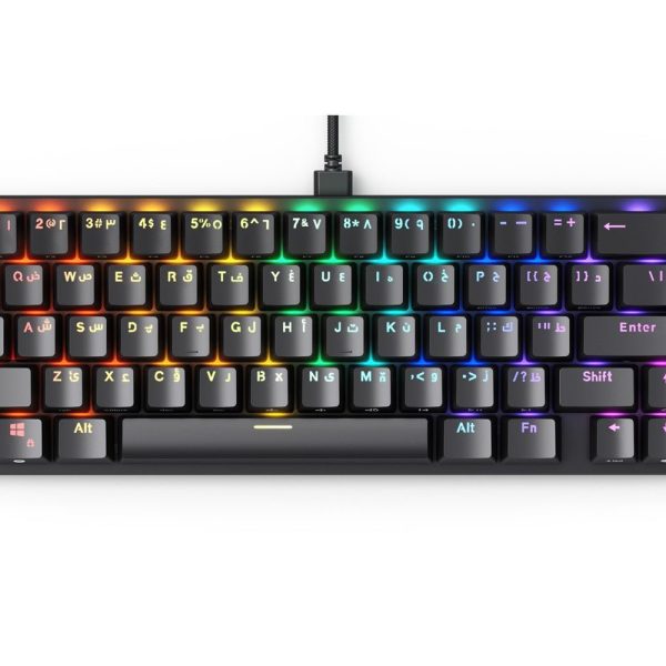 Glorious GMMK2 65% Pre-Built ANSI Wired RGB Mechanical Gaming Keyboard (Supporting Arabic Layout) - Black