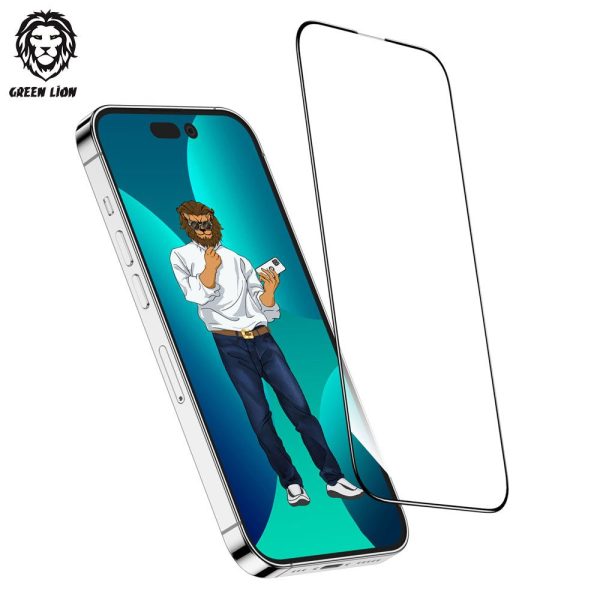 Green 3D Scratch Free Round Edge Glass Screen iPhone 14 Pro Max - Clear
