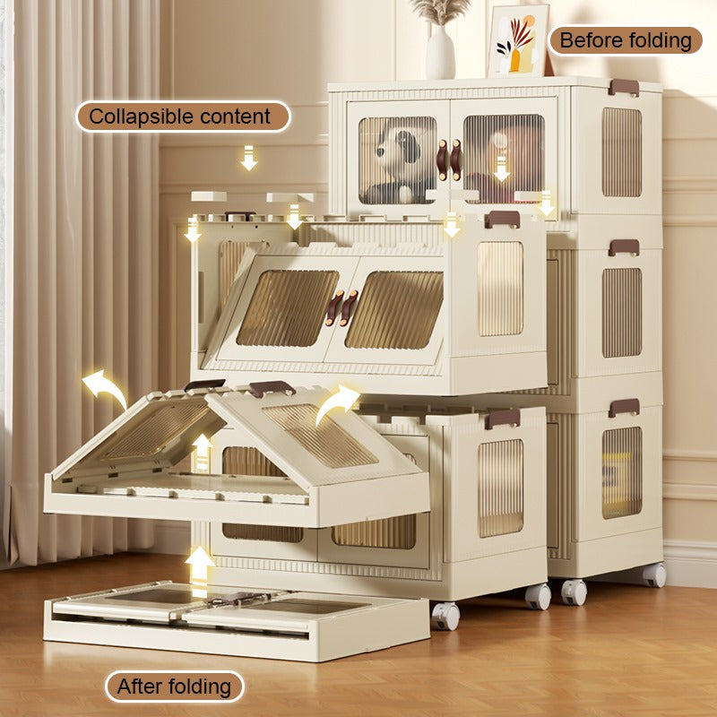 Multifunction eco-friendly storage organizer boxes plastic folding storage cabinet