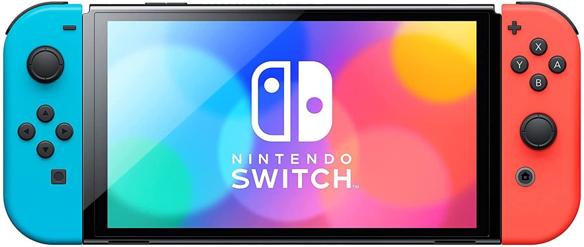 Nintendo Switch – OLED Model w/ Neon Red & Neon Blue Joy-Con