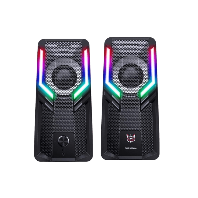 ONIKUMA G6 Gaming Speaker for PC/Phone 2.0 Channel RGB Atmosphere Light Stereo Bass 3.5mm AUX USB Wired Speaker