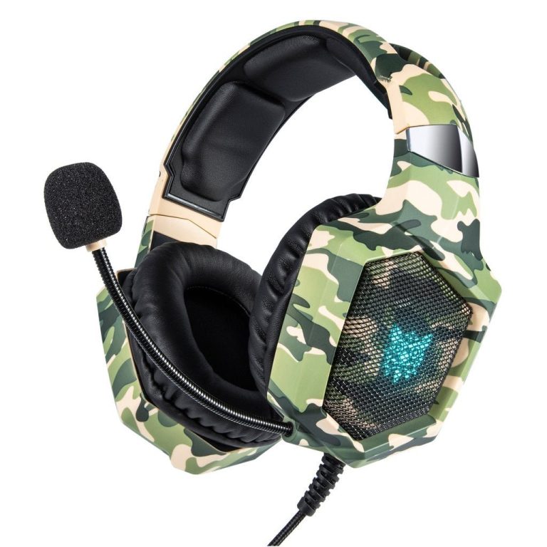 Onikuma K8 Professional Gaming Headset with Noise Cancellation - Army Green