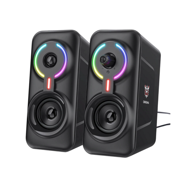 ONIKUMA L6 Gaming Speaker 5W*2 Multimedia Speaker with BT5.0 and AUX Mode HIFI Sound Quality RGB Light for PC Phone