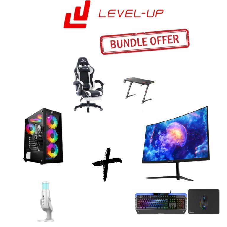 PC Bundle: Computer i5-14400F, RTX 4060 EVO, 16GB RAM, Screen Sades NC-Pelagia SC-CJ04F24B, 24" FHD 1920x1080, 200Hz, 0.5ms,VA, Curved Gaming Monitor, Accessories Sades Combo (...