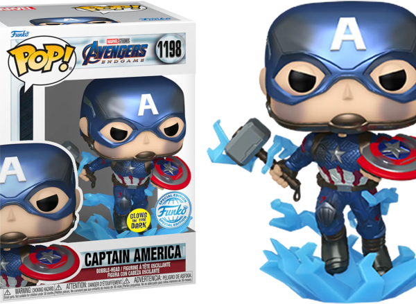 POP: MARVEL- AVENGERS END GAME CAPTAIN AMERICA (W/ BROKEN SHIELD & MJOLNIR) (MT) (GW) (EXC)