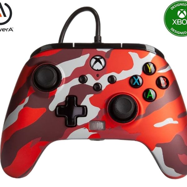 PowerA Enhanced Wired Controller For Xbox - Metallic Red Camo
