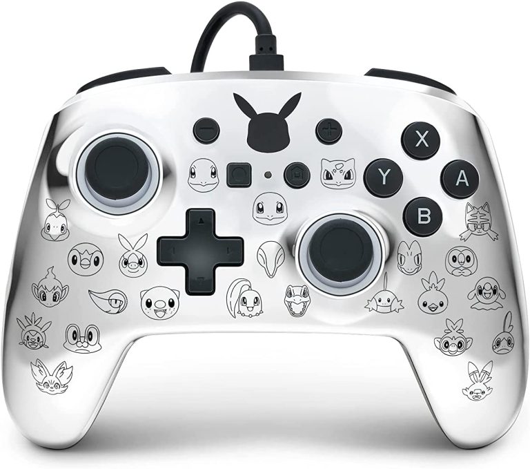 PowerA Pokémon Enhanced Wired Controller for Nintendo Switch – Pikachu Black & Silver