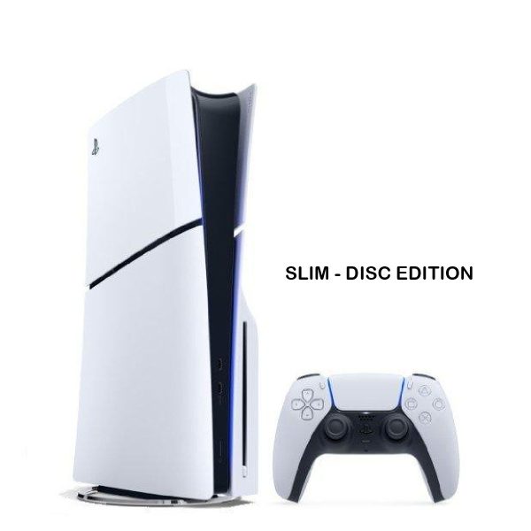 PS5 Slim Console Disk with Two Dualsense Wireless Controller Bundle