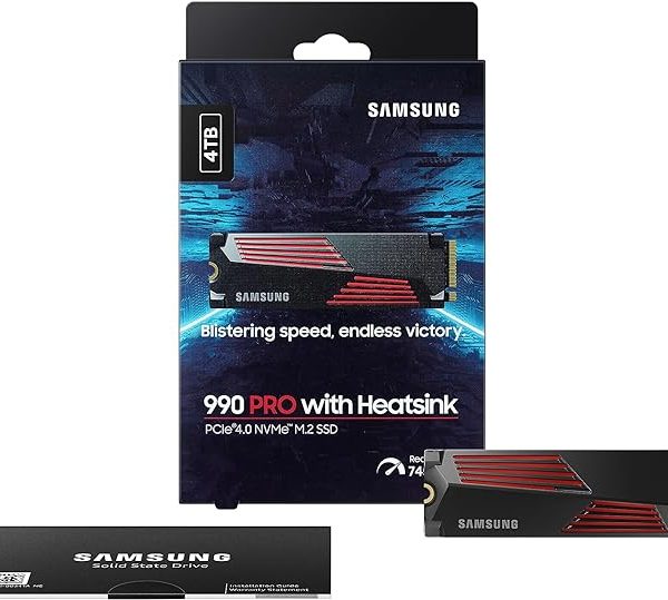 Samsung 990 Pro with heatsink PCle 4.0 NVMe M.2 SSD 4TB
