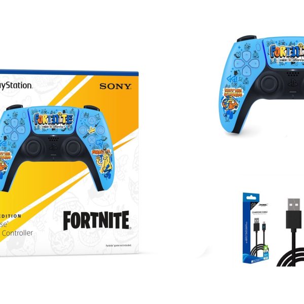 Special Offer: PS5 DualSense Wireless Controller Fortnite Limited Edition With DOBE PS5 CHARGING CABLE 3M TY-0803B