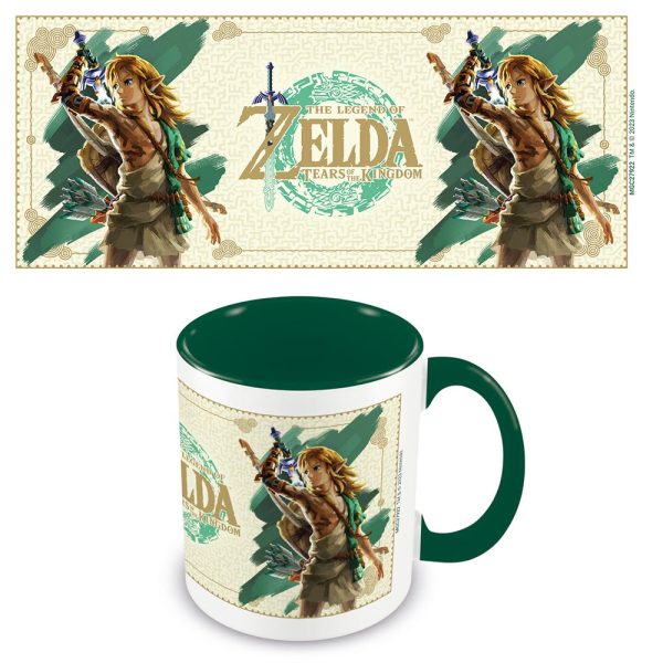 The Legend Of Zelda: Tears Of The Kingdom (Link Unleashed) Green 11oz/315ml Coloured Inner Pod Mug