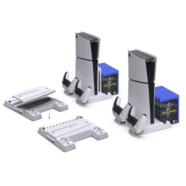 TP5-3537B PS5 Slim Charging Base Adapter Bracket Multifunctional Cooling Stand- White