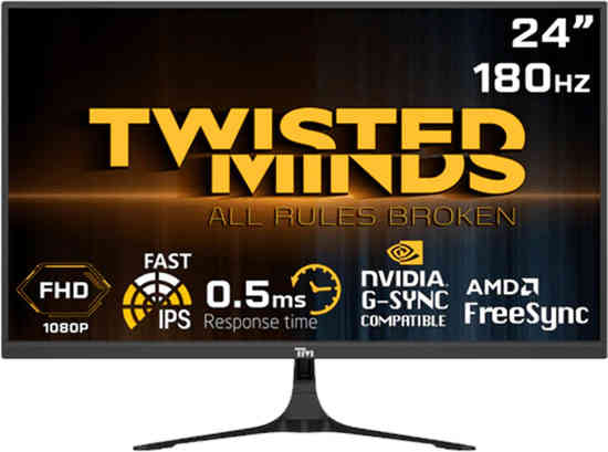 Twisted Minds 23.8inch ,Flat, FAST IPS, 0.5 MS, HDMI2.0 Gaming Monitor - TM24FHD180IPS