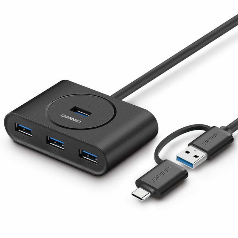 Ugreen 1m 4 Port USB 3.0 Hub With Type-c Adapter - Black 40850 - CR113
