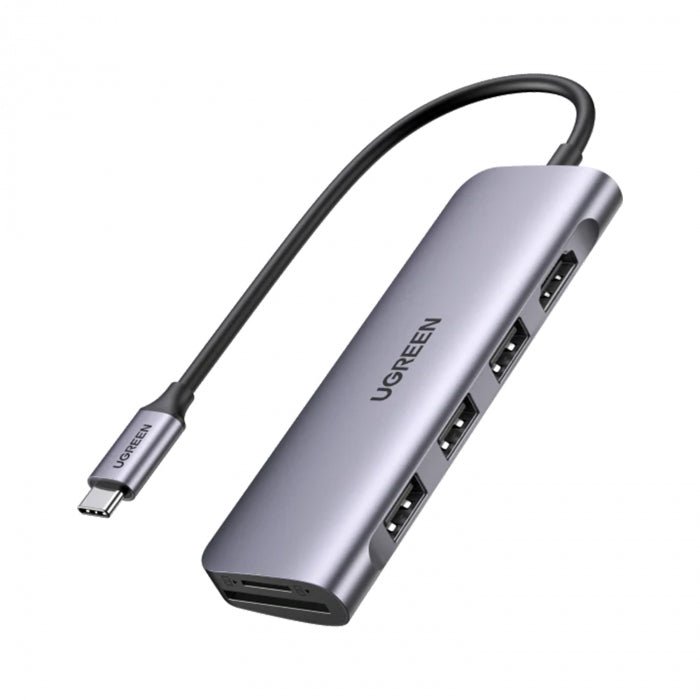 UGreen 6 in 1 multifunctional USB HUB Type C - 3x USB 3.2 Gen 1 / HDMI 4K 60Hz / SD and TF card Reader Gray (60383 CM511)
