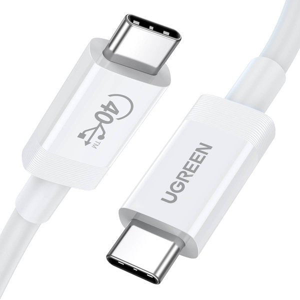 Ugreen cable USB4 40Gb/s USB-C - USB-C PD 100W 0.8m white US506 - 40113