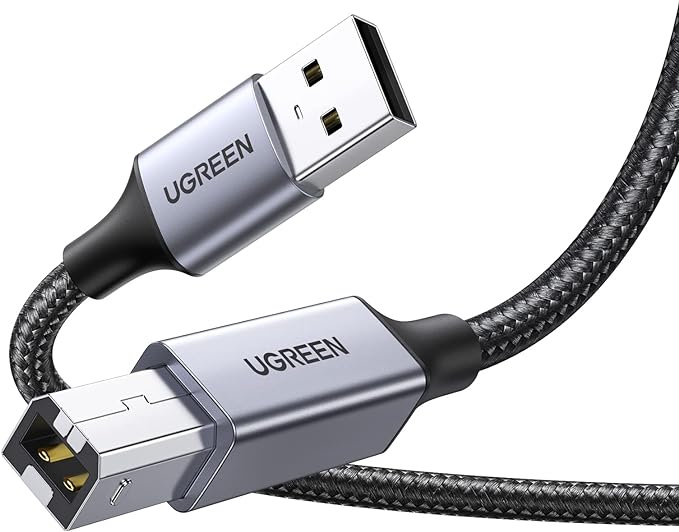 UGREEN USB-A Male to USB-B 2.0 Printer Cable Alu Case with Braid 3m (Black) 80804-US369