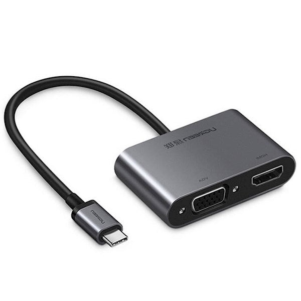 UGREEN USB-C to HDMI + VGA +USB 3.0 Adapter with PD (Space Gray) 50505-CM162