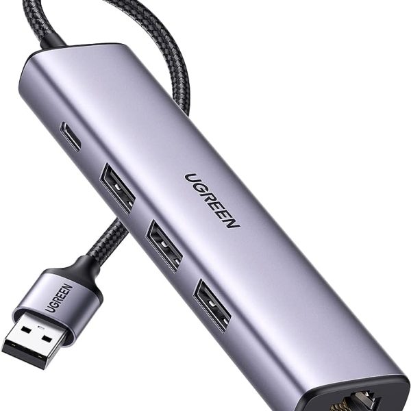 UGREEN USB3.0 to 3×USB3.0 +RJ45 (1000M) Ethernet Adapter Type-C Power Supply 60554-CM475