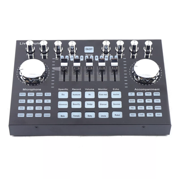Voice Changer Sound Live Sound Card K1 for Live Streaming Audio Mixer Broadcast