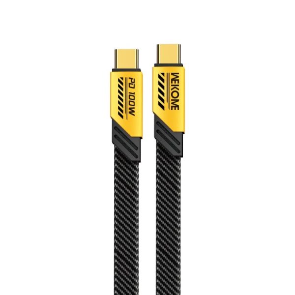 Wekome WDC-192 Mech Series 100W USB-C/Type-C to USB-C/Type-C Fast Charge Data Cable, Length: 1m - Yellow